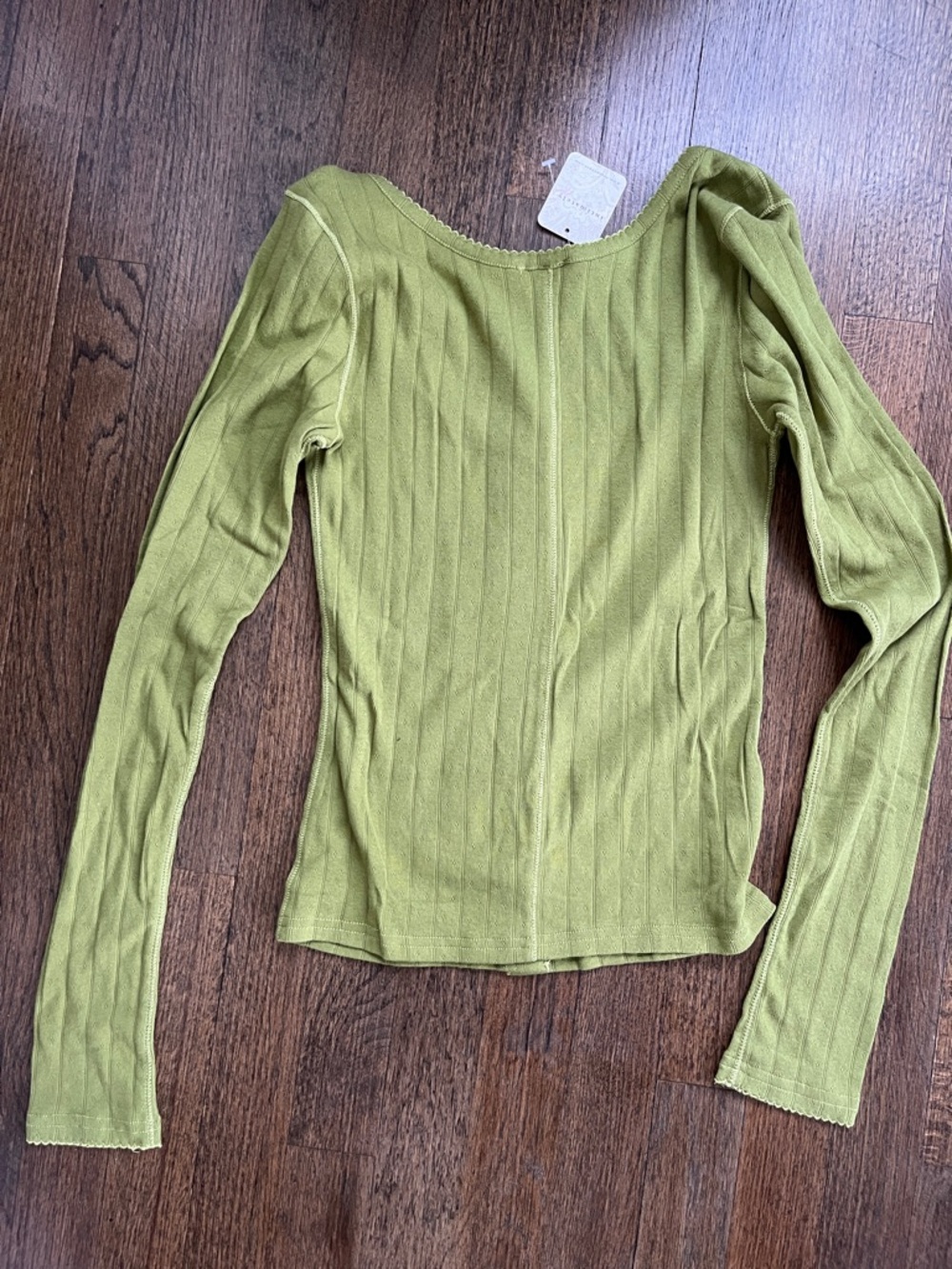 Free People End Game Pointelle Long Sleeve Top - Picture 4 of 4